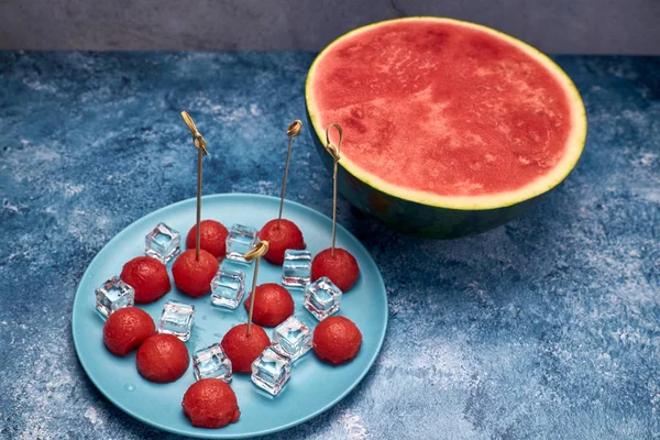 View of pieces of red and refreshing watermelon — Stock Photo, Image