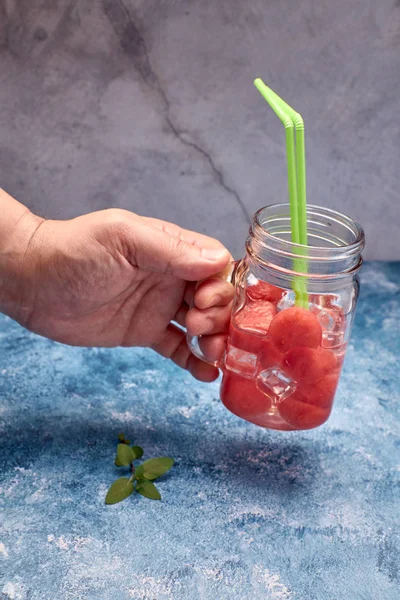 View of pieces of red and refreshing watermelon — Stock Photo, Image