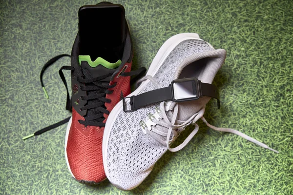 Running shoes and various accessories — Stock Photo, Image