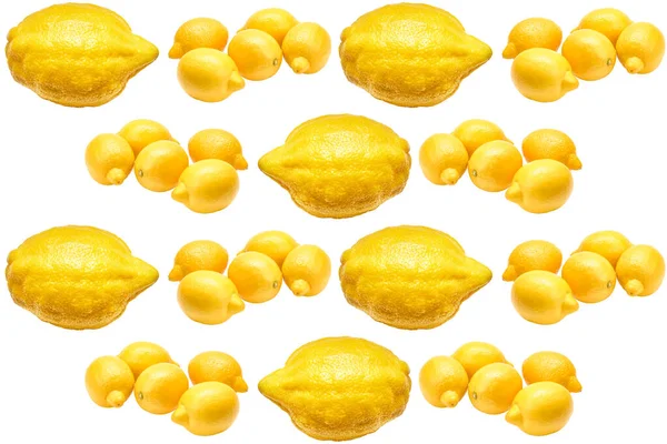 Fondo Blanco Con Limones Amarillos Maduros Concepto Alimentación Comercio Promoción —  Fotos de Stock