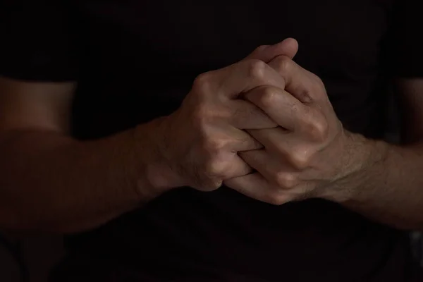 Mãos Masculinas Mostram Gestos Diferentes Movimentos Das Mãos — Fotografia de Stock
