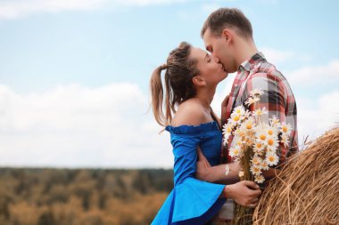 Bir yürüyüş ülke alanları çift 