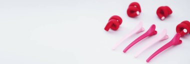 Renkli erkek curlers ve saç pins