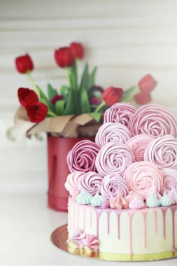 Güzel Festival pasta ile farklı kremler bisküvi