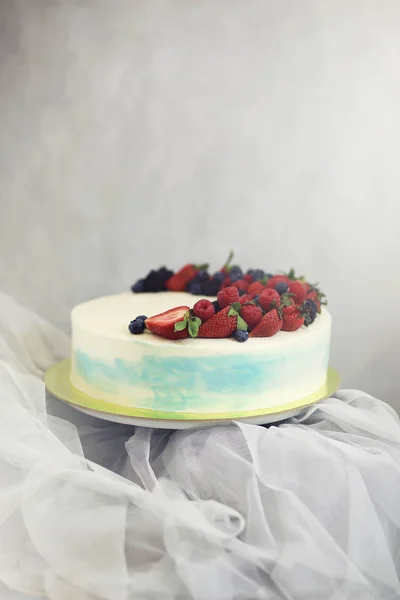 Beautiful festive cake biscuit with different creams