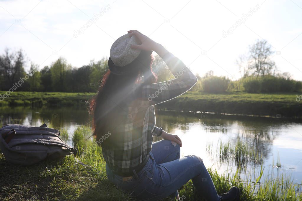 A girl travels the summer in the country