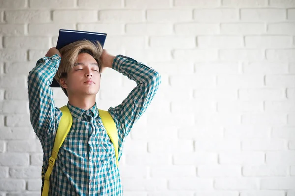 En ung pojke med en ryggsäck student — Stockfoto