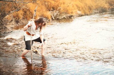 Bir İskandinav biri etnik giysiler