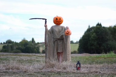 korkuluk Kabak kafa bir alanda