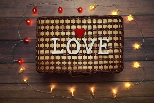 Word Love from wooden letters on background — Stock Photo, Image