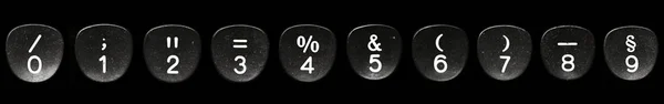 Chiffres complets sur une touche d'une machine à écrire rétro — Photo