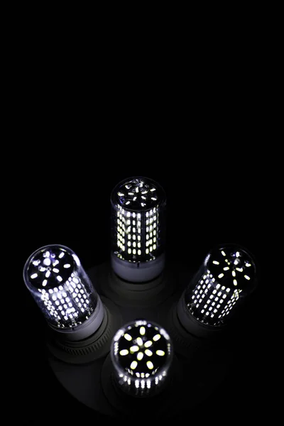 LED elements in the lamp. Lamps with diodes. Many bright lights