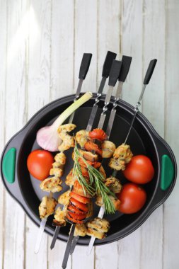 Sebze Izgara pan kızarmış patlıcan ve domates