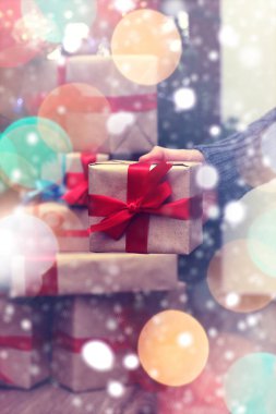 Kış süslemeleri karanlık fener tatil kar peri