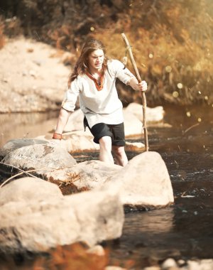 Bir İskandinav biri etnik giysiler