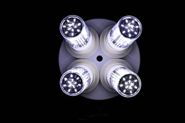 Lamba LED öğeleri. Diyotlar lambalı. Birçok parlak ışıklar 