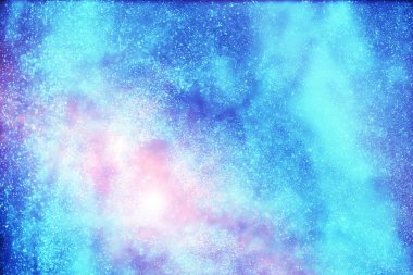 Bulutsular ve yıldız ile uzak bir galaksi evrende