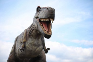 Dinozorlar Park. Bir dinazor doğa arka plan üzerinde. Oyuncak d