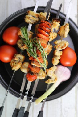 Sebze Izgara pan kızarmış patlıcan ve domates