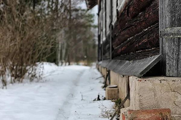 Casa rural Inverno — Fotografia de Stock