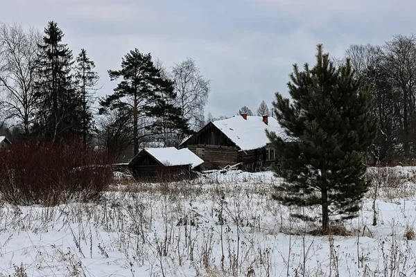 Casa Rural Inverno — Fotografia de Stock