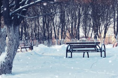 Şehirde kış bankı