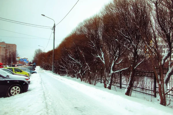 Winter rustieke weg zonlicht — Stockfoto