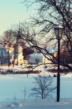 Kış sokak ışık ağacı