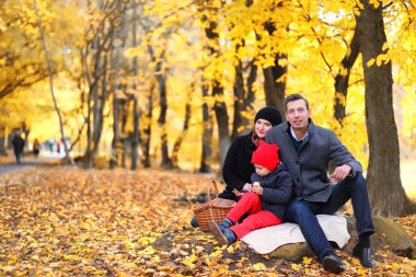 Öğleden sonra sonbahar Park aile