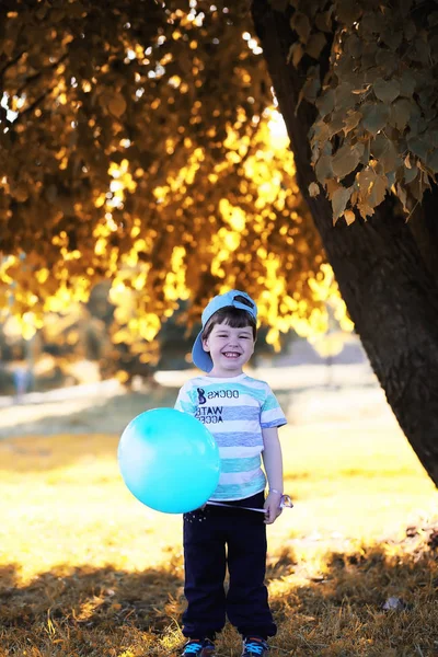 Kleine Kinder spazieren im Herbstpark — Stockfoto