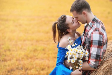 Bir yürüyüş ülke alanları çift 