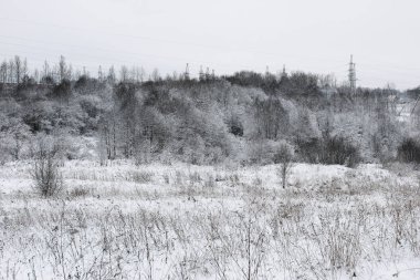 Kış bulutlu günde manzara