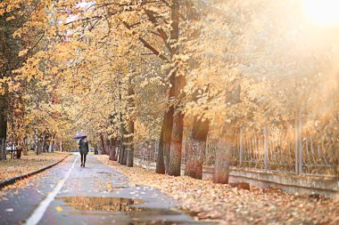 parkta sonbahar yağmur