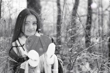 Bir kız bir kış bulutlu günde