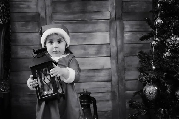 Un niño esperando a Santa Claus — Foto de Stock