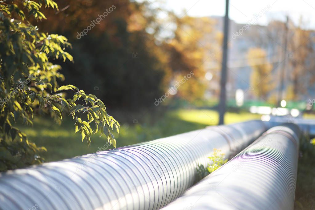 Industrial pipes on street construction