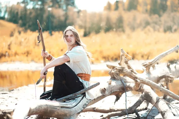 A man in ethnic clothes is a Scandinavian — Stock Photo, Image