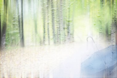 Parkta arka plan bahar yağmuru