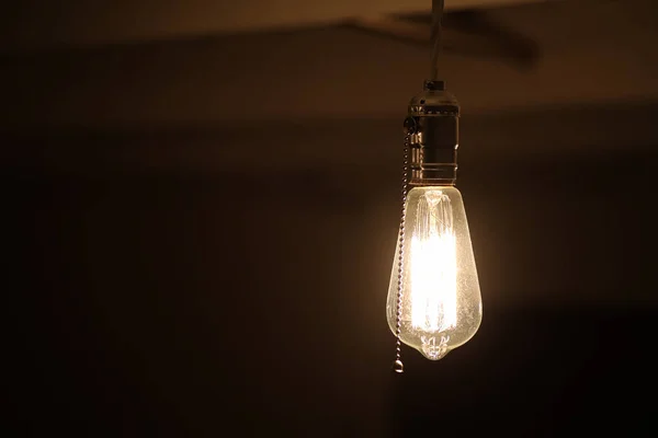 Volfrám Izzószálas Lámpa Edison Villanykörte Izzólámpák Izzóspirál Vintage Lámpák Retro — Stock Fotó