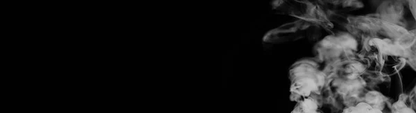 Белый Дым Черном Фоне Текстура Дыма Клубы Белого Дыма Тёмном — стоковое фото