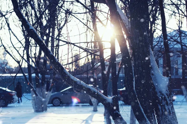 Város gyalogút téli — Stock Fotó