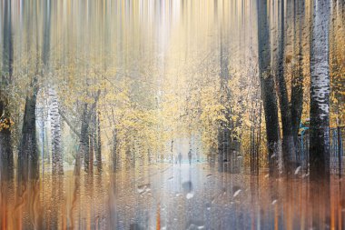 Park arka plan Sonbahar yağmur