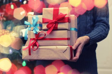 hediye yığın el Noel