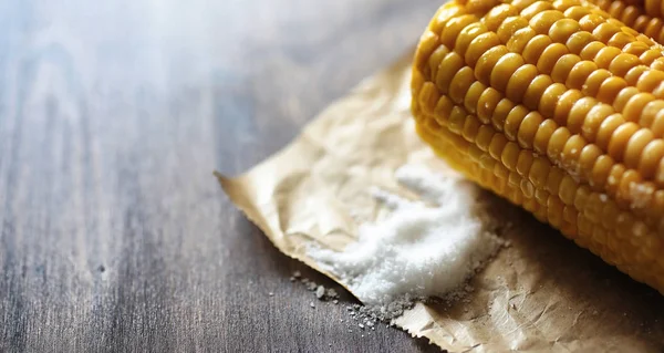 Frischkorn Natürliche Nahrung Aus Maiskolben Mit Salz Ländliche Mexikanische Küche — Stockfoto