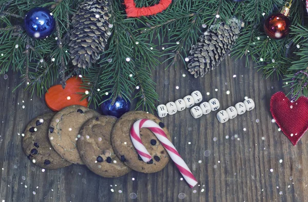 Weihnachten Zweig Baum Ball Hintergrund — Stockfoto