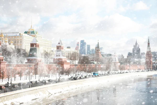 Winterlandschaft in der russischen Hauptstadt Moskau — Stockfoto
