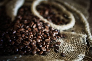 kahve çekirdeği Tekstil zemin üzerine