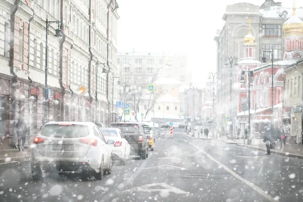 Зимовий ландшафт в російській столиці Москва — стокове фото