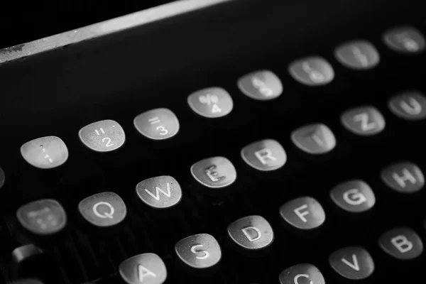 Ключи Буквами Английского Языка Старой Пишущей Машинке — стоковое фото