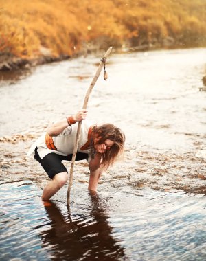Bir İskandinav biri etnik giysiler